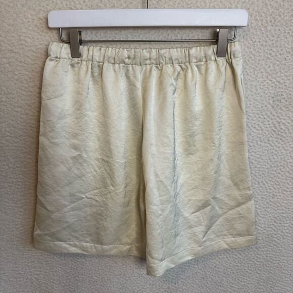Madewell Drawstring Pull-On Shorts‎ in Satin Womens XS Cake Batter - Picture 2 of 8